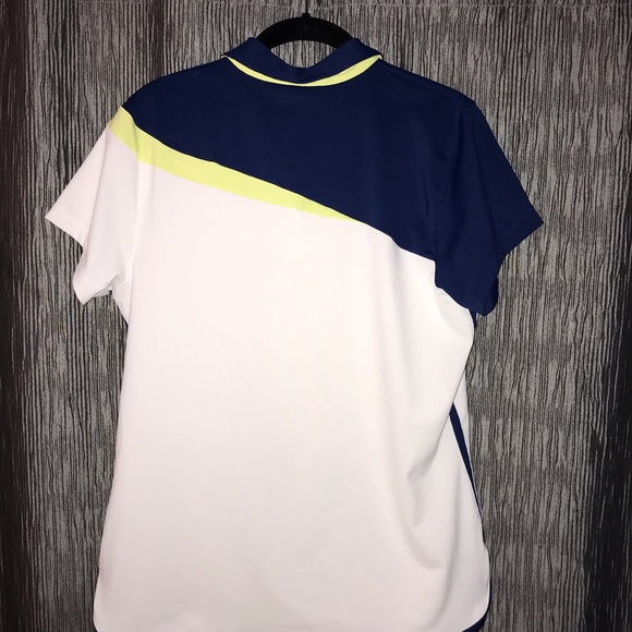 Women's Navy and White Polo Shirt - Picture 3 of 7